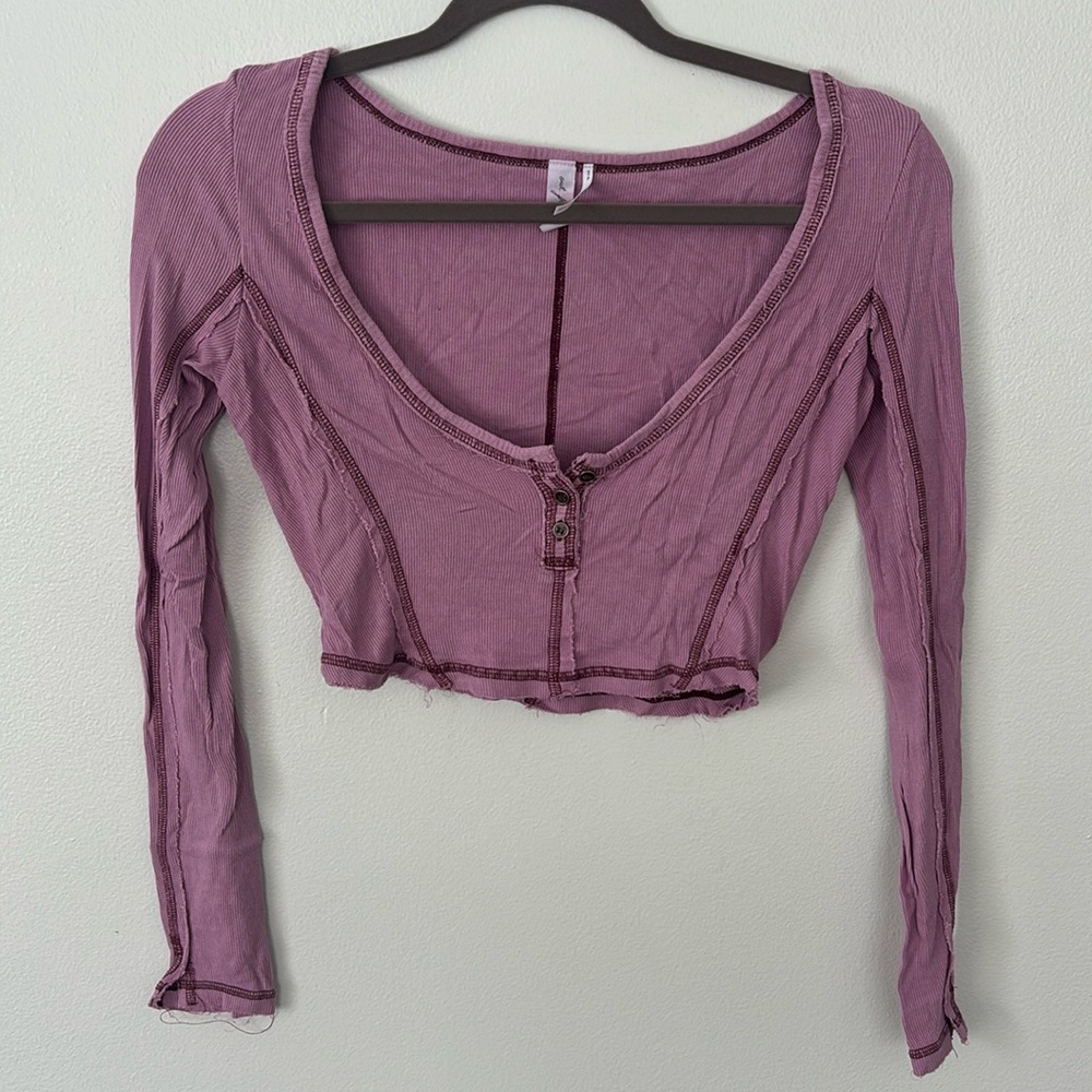 Pink ribbed Crop Top